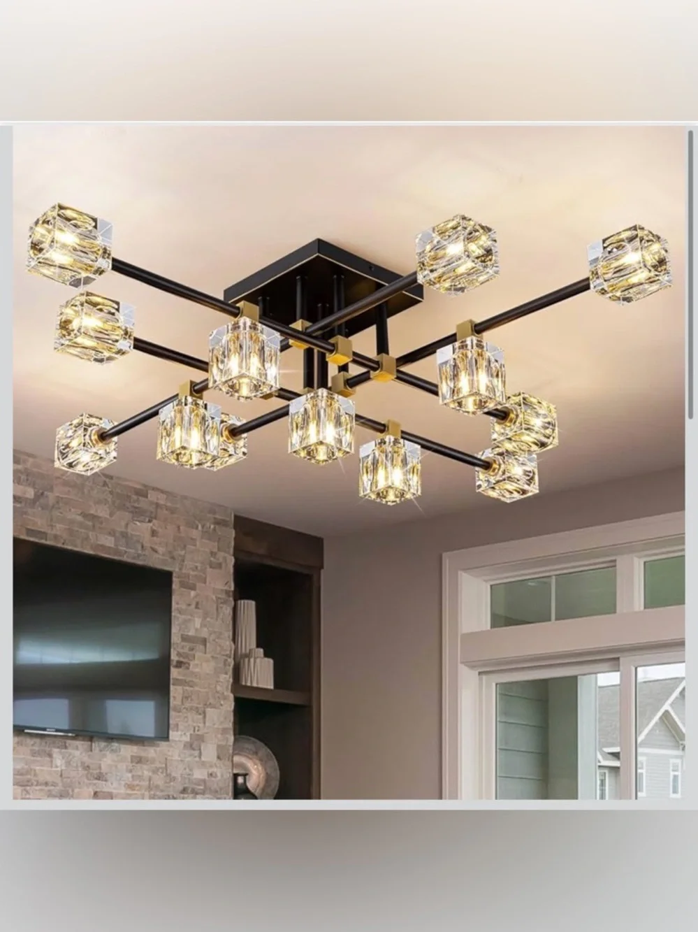 Modern Black and Gold Multi-Light Ceiling Chandelier